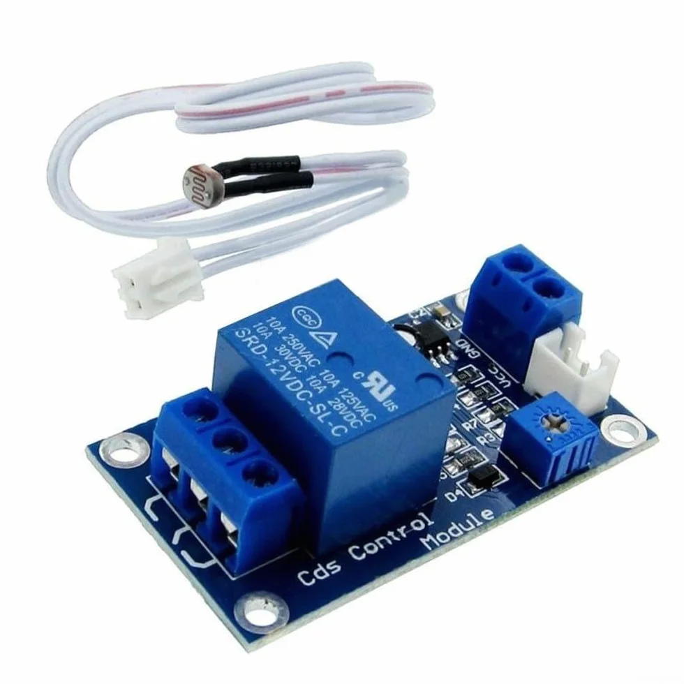 Fotoresistore XH-M131 - Sensore di luce con relè e potenziometro per progetti con microcontrollore che richiedono il rilevamento della luce ambientale (12V)