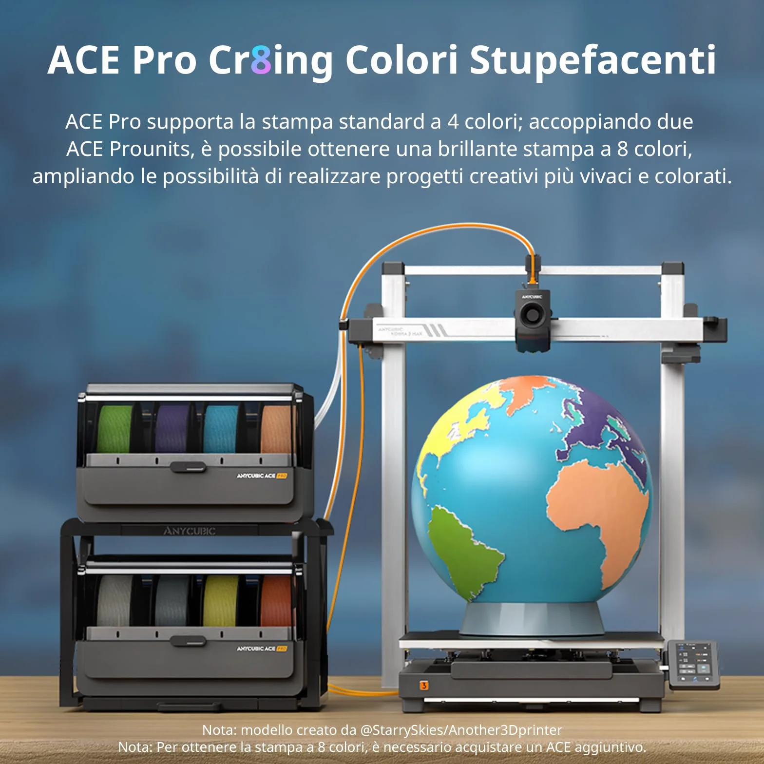 ANYCUBIC Kobra 3 Max Combo Stampante 3D, 420 * 420 * 500mm Mega-Scale Build Volume, Stunning 4 o 8 Colori di Stampa, Asciugatura e Stampa allo Stesso Tempo,Lavorare con tutti Principali Filamenti