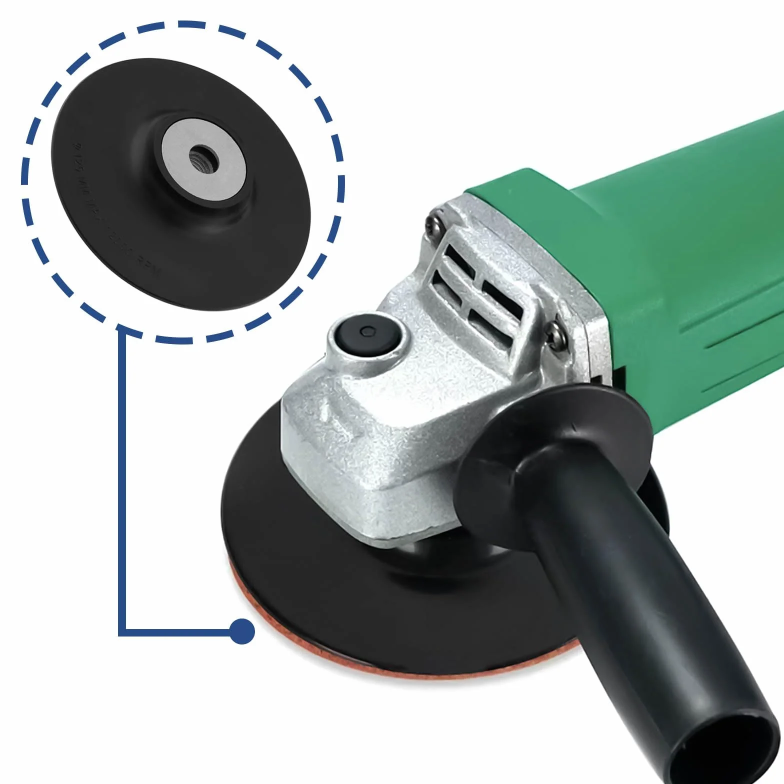 Create idea 4 dischi abrasivi M14 da 125 mm in gomma e acciaio per carta abrasiva vassoio smerigliatrice angolare speciale Ddisc nero, BF005_M