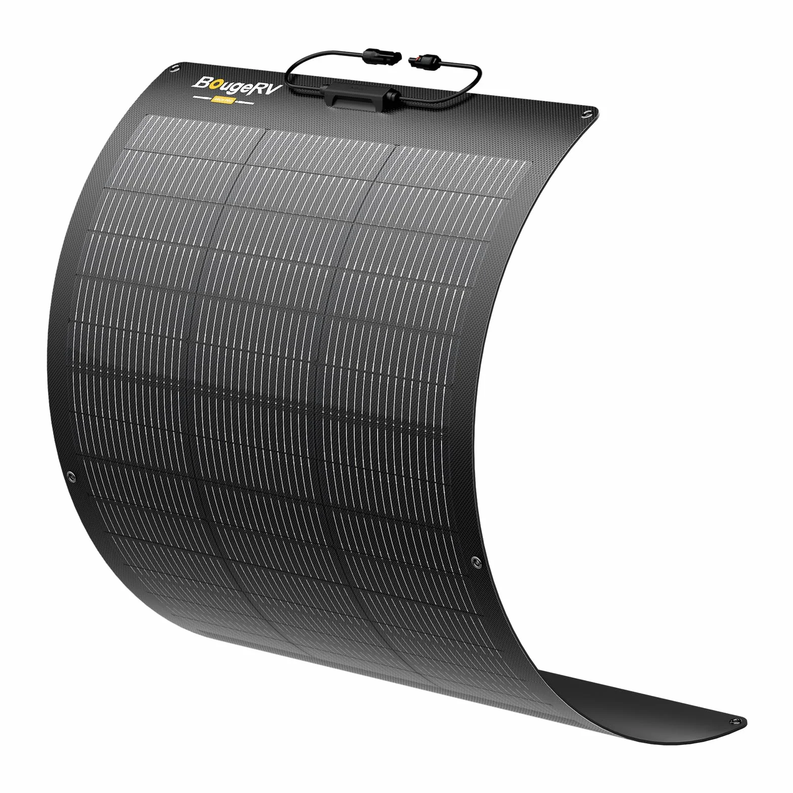 BougeRV Arch Pro 100 Watts Pannello Solare Flessibile Anti-Ombreggiamento con 27 Diodi Bypass, N-Type Fibra di Vetro 16BB Cella Mono 25% Alta Efficienza, Camper Barca Giardino Batterie 12/24V
