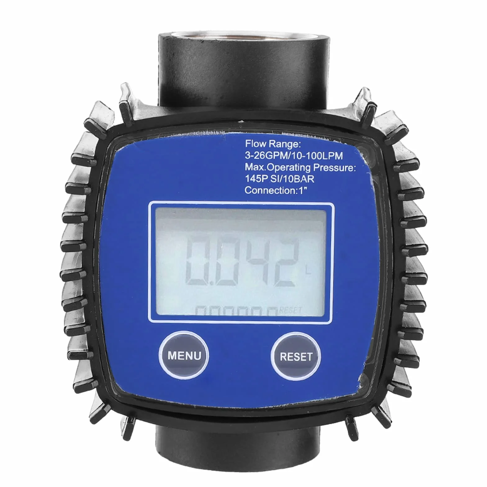 Misuratore di Portata Universale con Schermo LCD, Digitale Ad Alta Precisione 1%, Turbina di Liquido 1in/Out per Acqua, Olio
