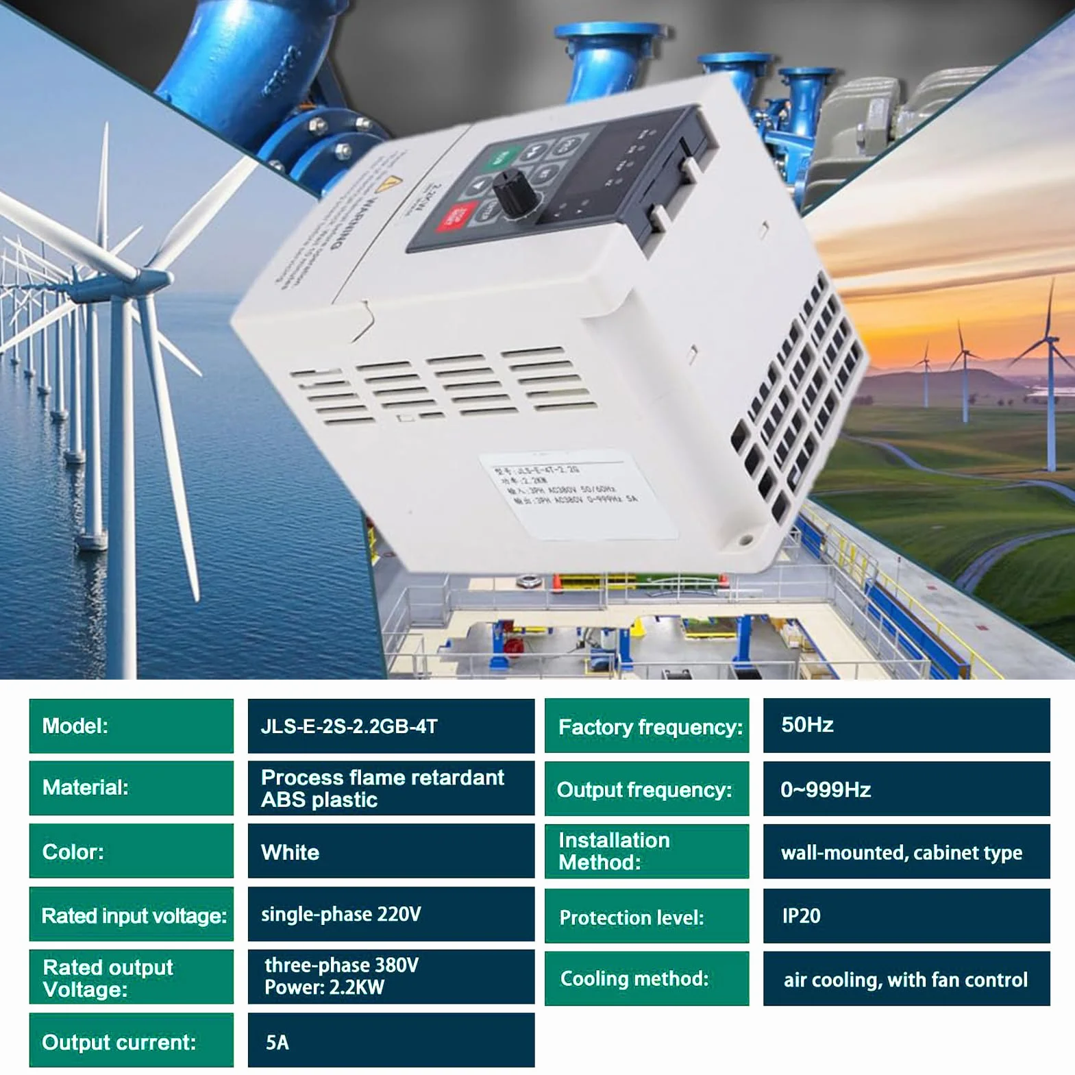 Entrata 220 Uscita 380,2.2kW Variatore di Velocita Motore Ingresso Monofase 220V Uscita Trifase 380V VFD Inverter Variatore di Frequenza Variabile per Controllo Della Velocità del Motore