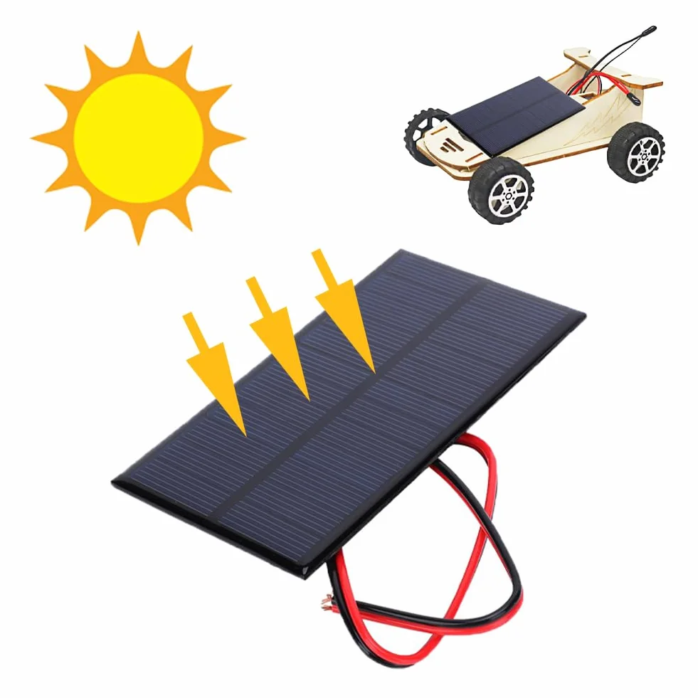 Pannello Solare DC 6V 1W Polysilicon Cella Silicio Caricabatterie Micro Modulo Energetico Rettangolare