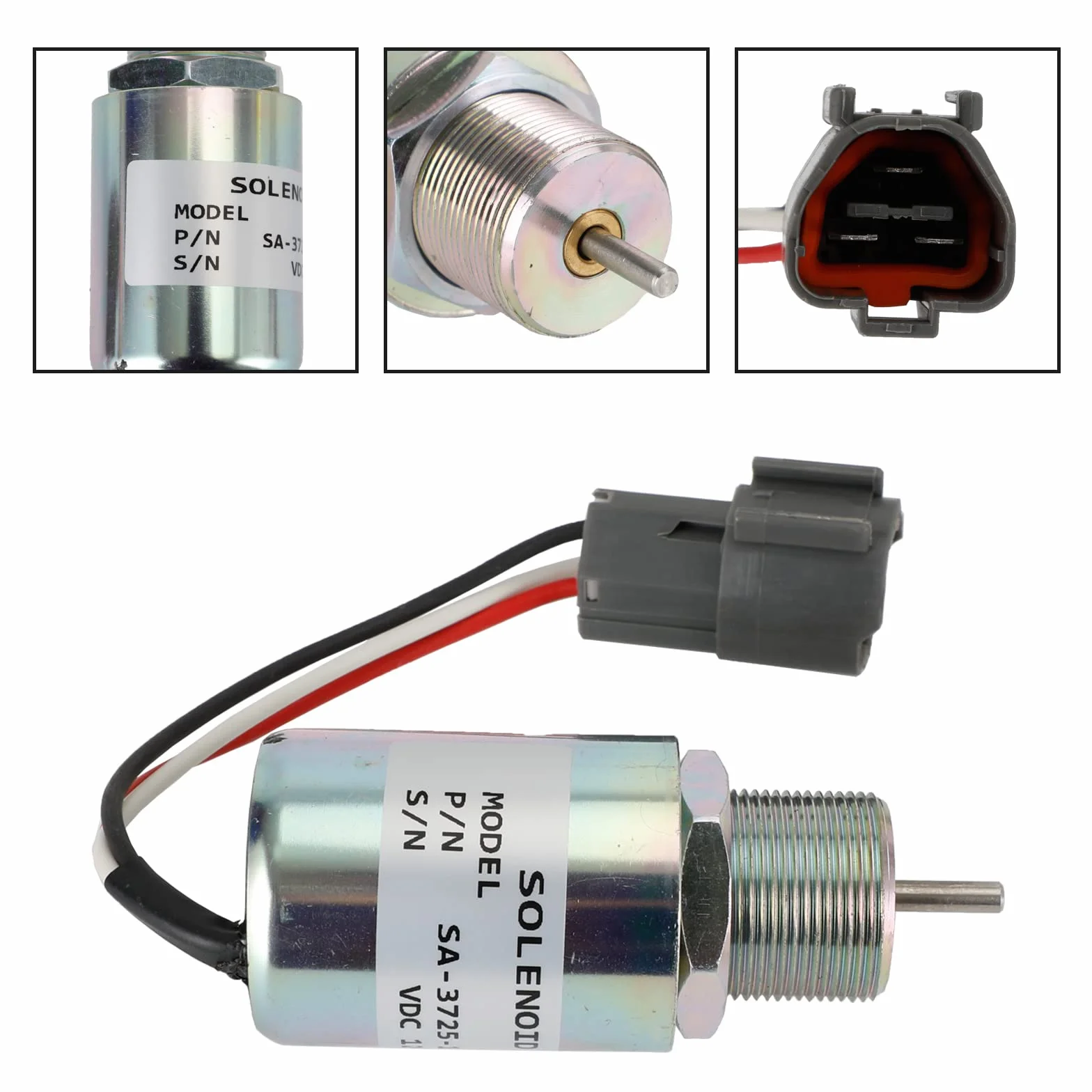 Topteng SA-3725 - Escavatore solenoide 12 V, 30A87-20400, Ricambio per Volvo Excavator: EC13B EC15B EC25B EC30 EC35, per Mitsubishi Engine: L3E S3L S4L, per Mahindra Max Tractor: 24 26 28