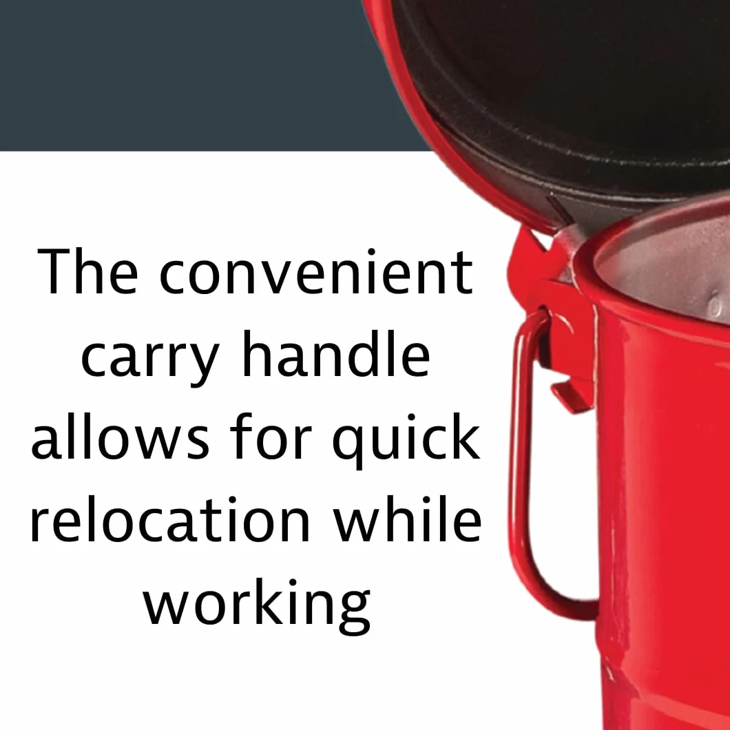 Justrite 09700 rifiuti oleosi di sicurezza in acciaio zincato con leva per piede, capacità 80 L, diametro x 18-3/20,32 cm (8") 23-7/H (16 40,64 cm, colore: rosso