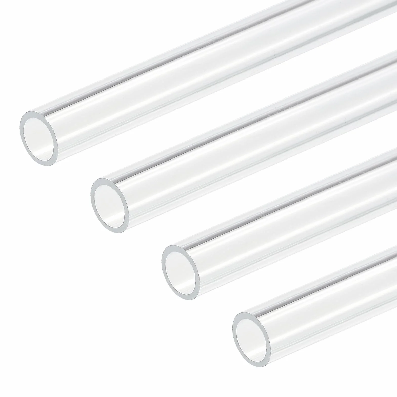 DMiotech 4Pz Tubo in Plastica Rigida di Acrilico Trasparente 8mm x 10mm (5/16" x 3/8") 10" per Tubi Acqua Acquario, Sistemi di Raffreddamento ad Acqua, Idraulica