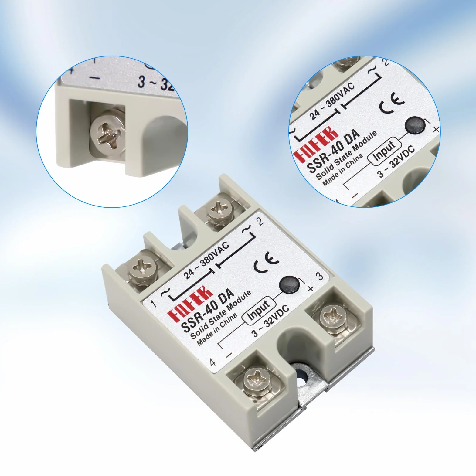 SSR-40DA Relè Stato Solido AYWHP relè Modulo 40A 3-32V DC-AC Relè per Il Processo di Automazione Industriale Elettronica per l'illuminazione