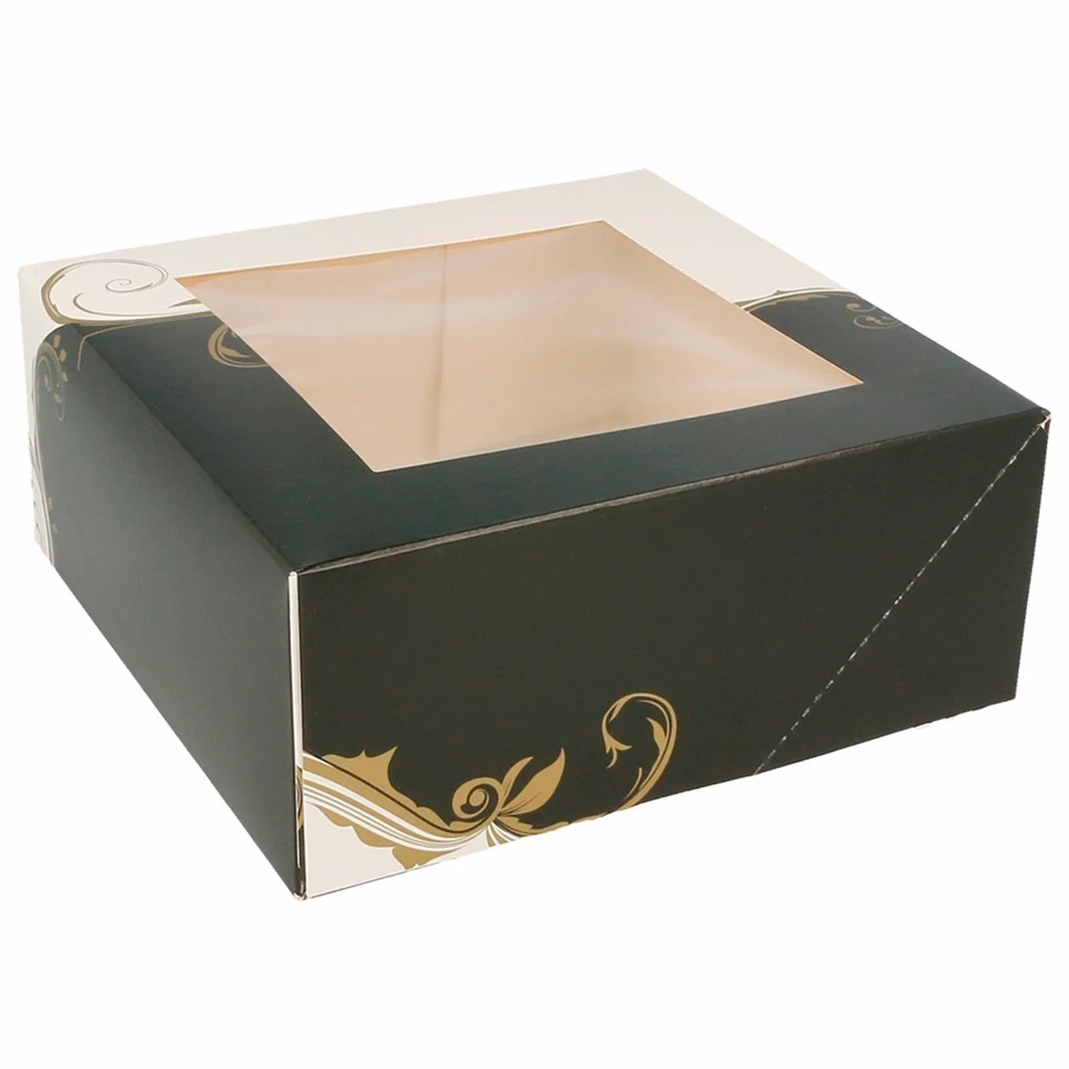 García di Pou Scatole pasticceria con finestra 275 g/m2 18 x 18 x 7,5 cm set da 50 Bianco