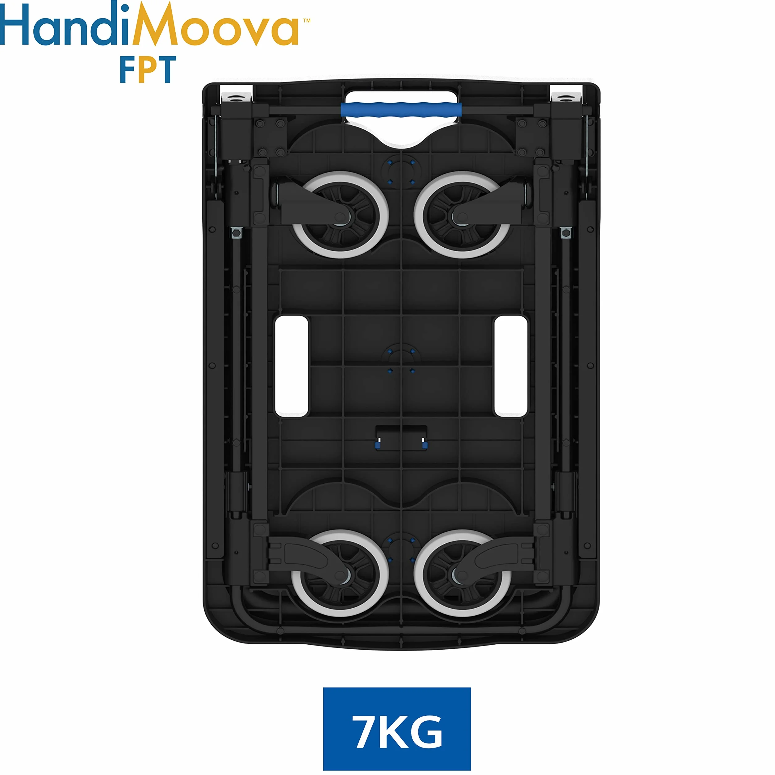 HandiMoova FPT Carrello a Piattaforma Pieghevole; Carrello a Mano Compatto; Salvaspazio; Manico Telescopico; Capacità di Carico di 135Kg per Impieghi Gravosi