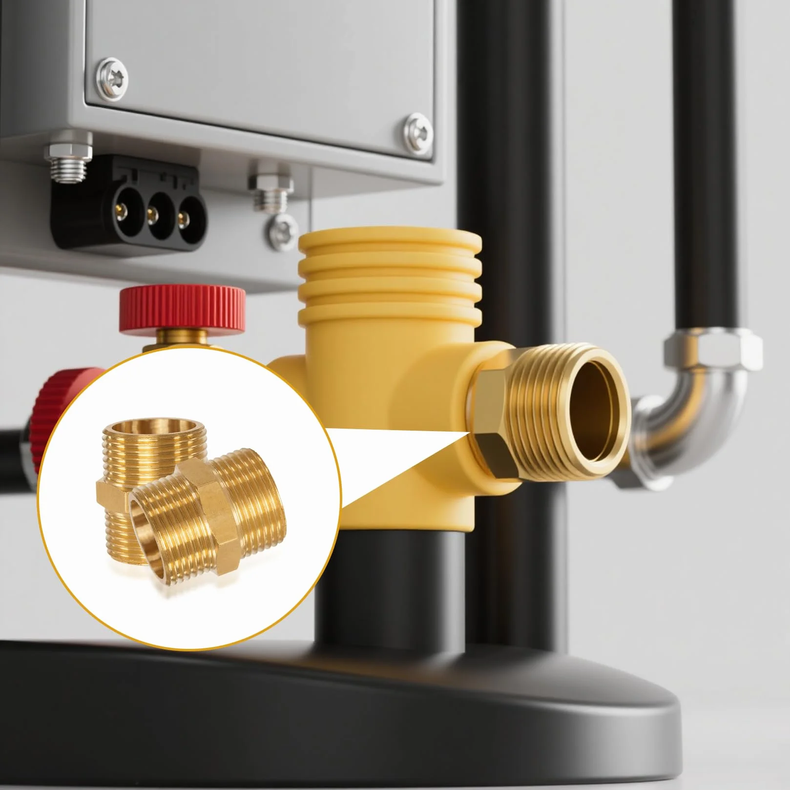Raccordi per Tubi in Ottone 3/4" Maschio BSP Connettori Dritti Raccordo Filettato