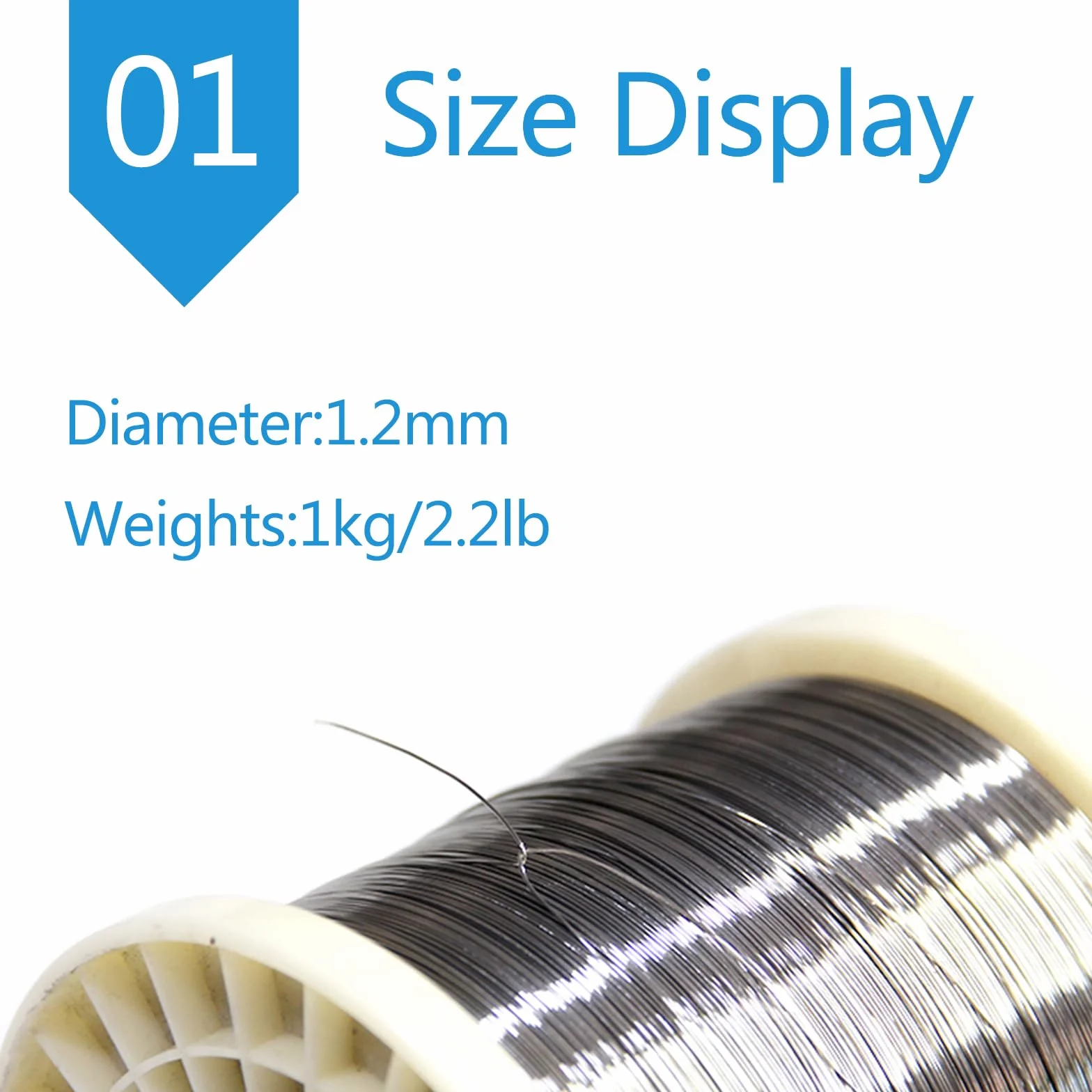 Filo di nichel, Filo piatto for riscaldamento al nicromo Filo tondo al nicromo for costruzione di macchine, lavorazione, peso 1 kg, diametro: 0,8 mm(Diameter:1.2mm)