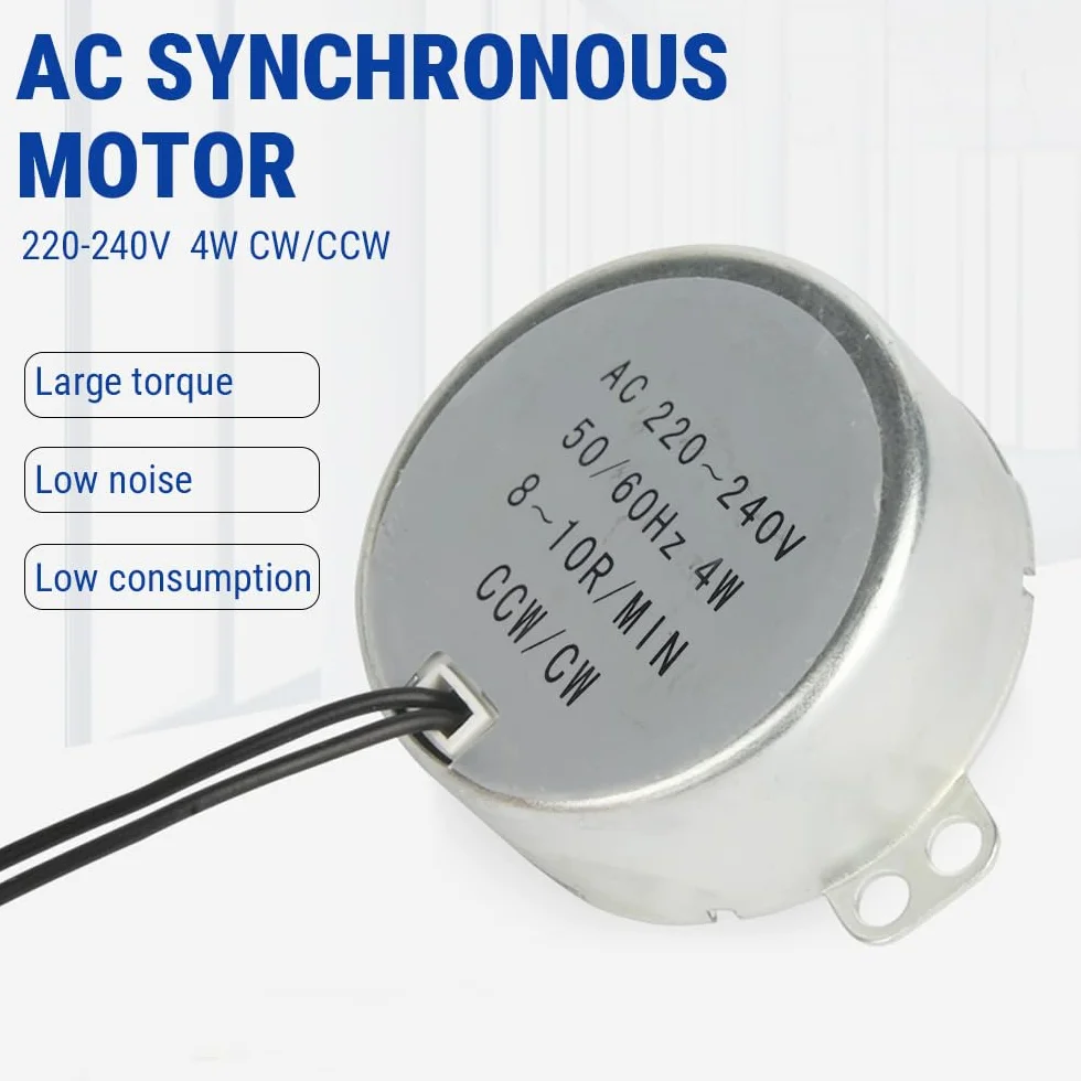 Motore 220-240V AC Motoriduttore sincrono 4W CW/CCW 8-10RPM