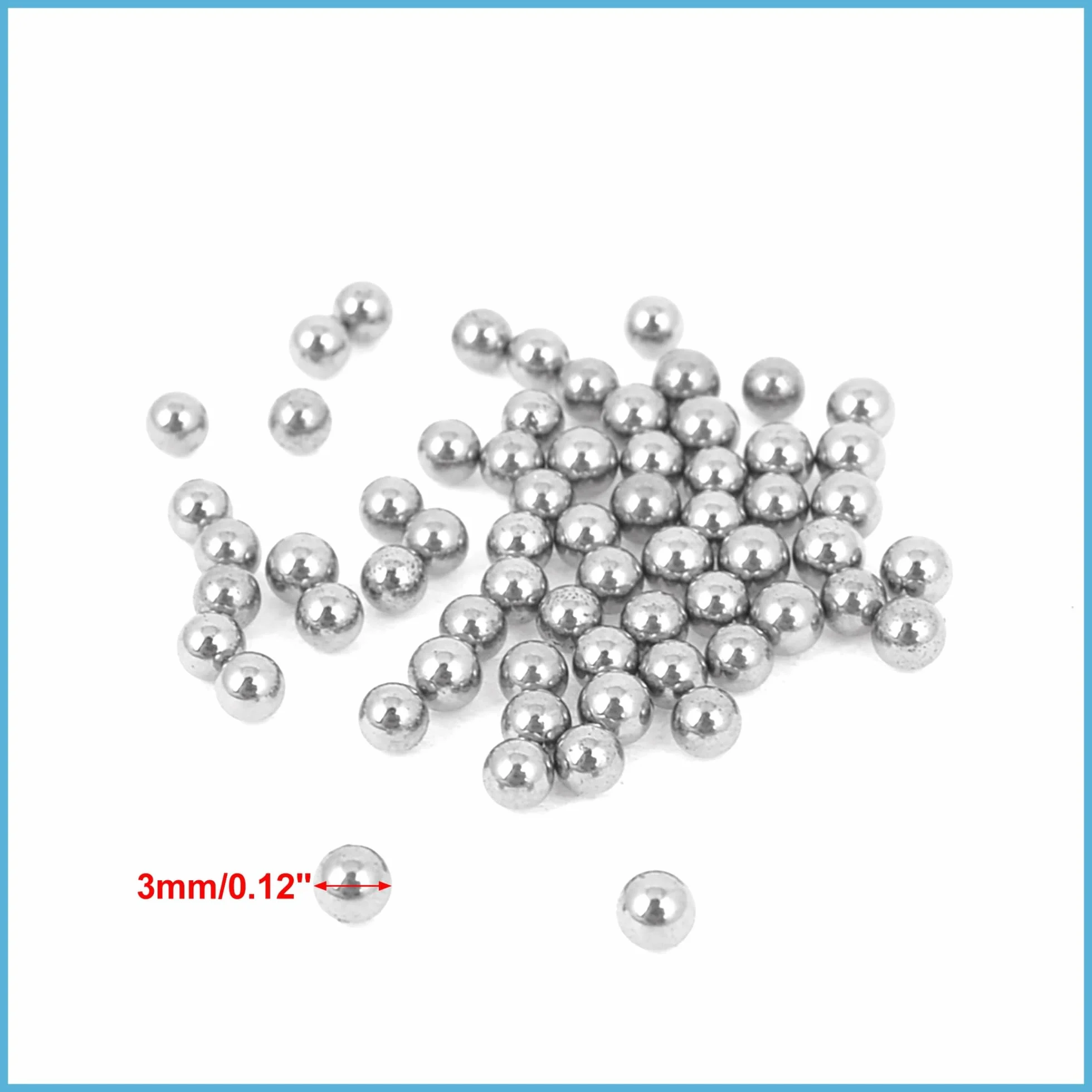 60 Pezzi 3 mm Sfere in Acciaio Inossidabile per Bici Ruota Ricambio