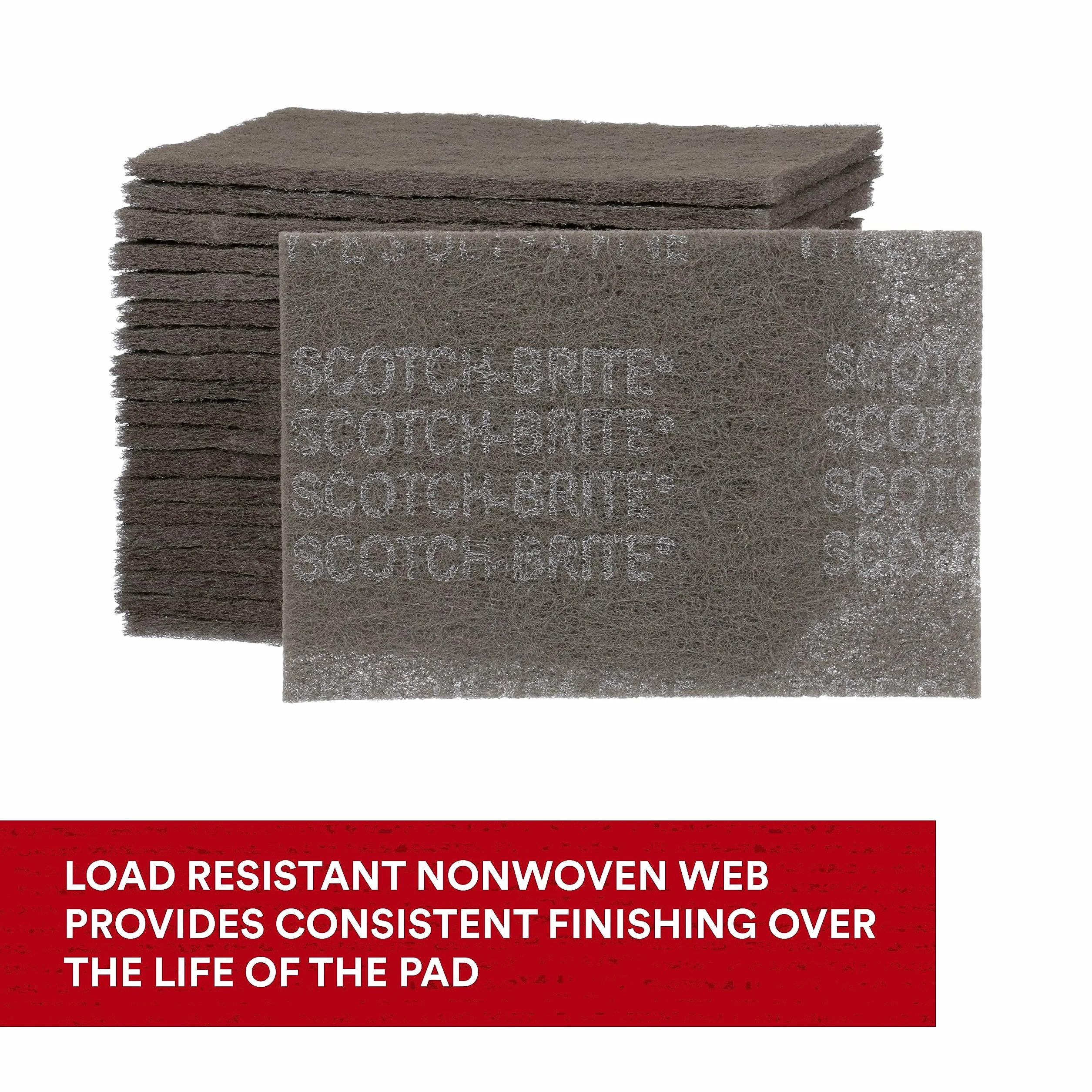 Scotch-Brite 04028 7448 - Cuscinetto a mano ultra fine, 15,2 x 22,9 cm, grana abrasiva al carburo di silicio, diametro 10,2 cm, confezione da 20