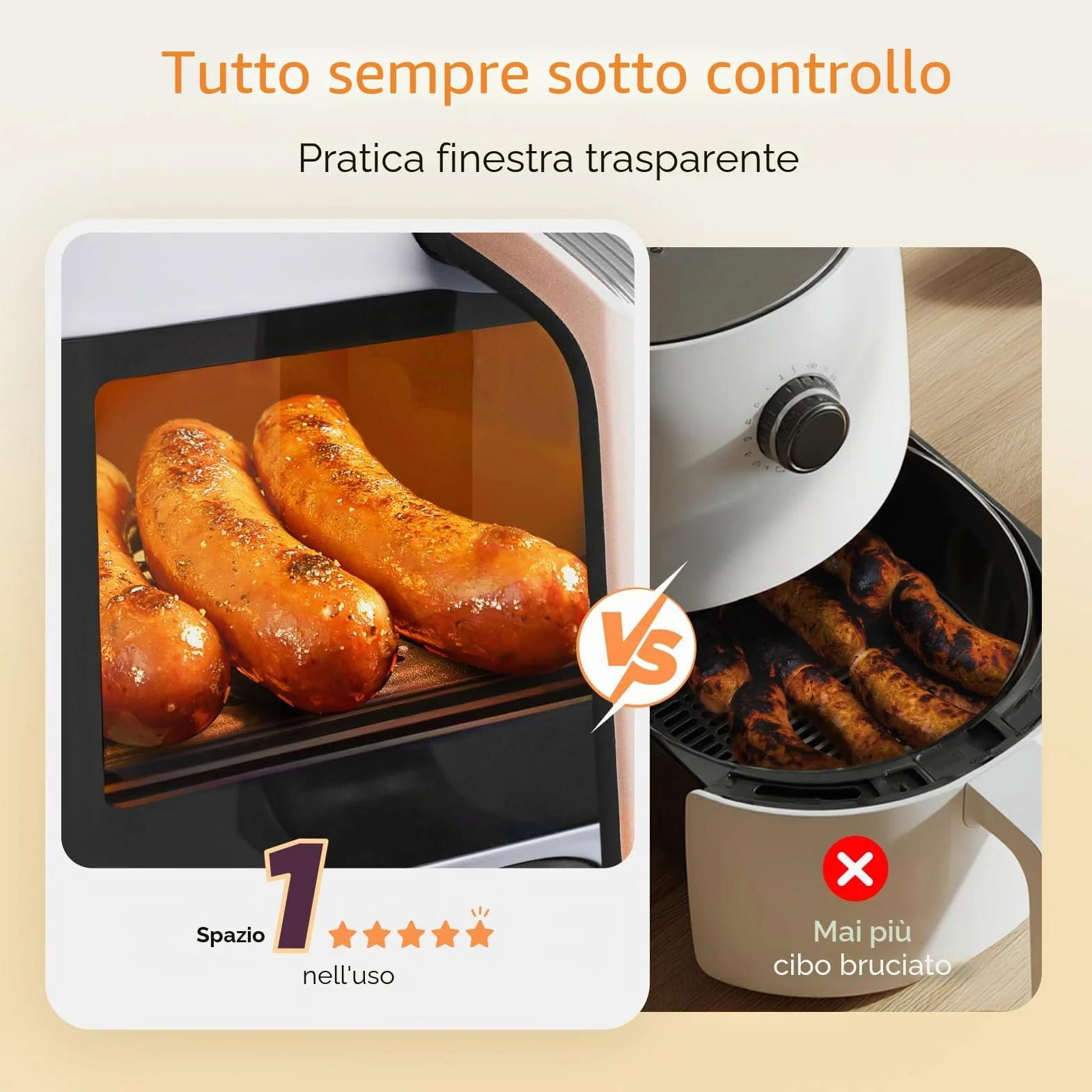 COSORI Airfryer, vincitore del test Stiftung Warentest, friggitrice ad aria calda 2 camere con finestra di visualizzazione, interno in metallo riduce il contatto in plastica
