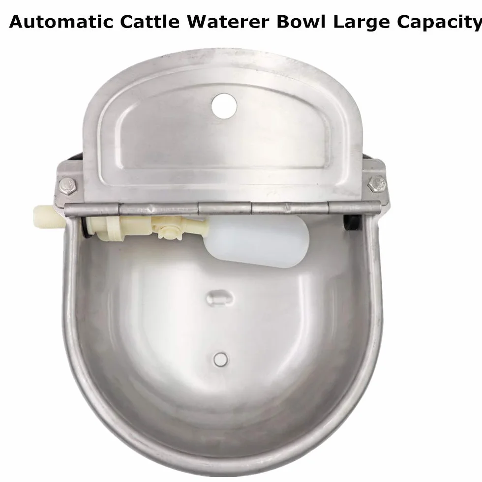 Abbeveratoio per Bovini in Acciaio Inox Grande Capacità Automatico Bestiame Ciotole d' Acqua Automatica Ciotola per Bestiame per Capre con Valvola Galleggiante Foro di Scarico