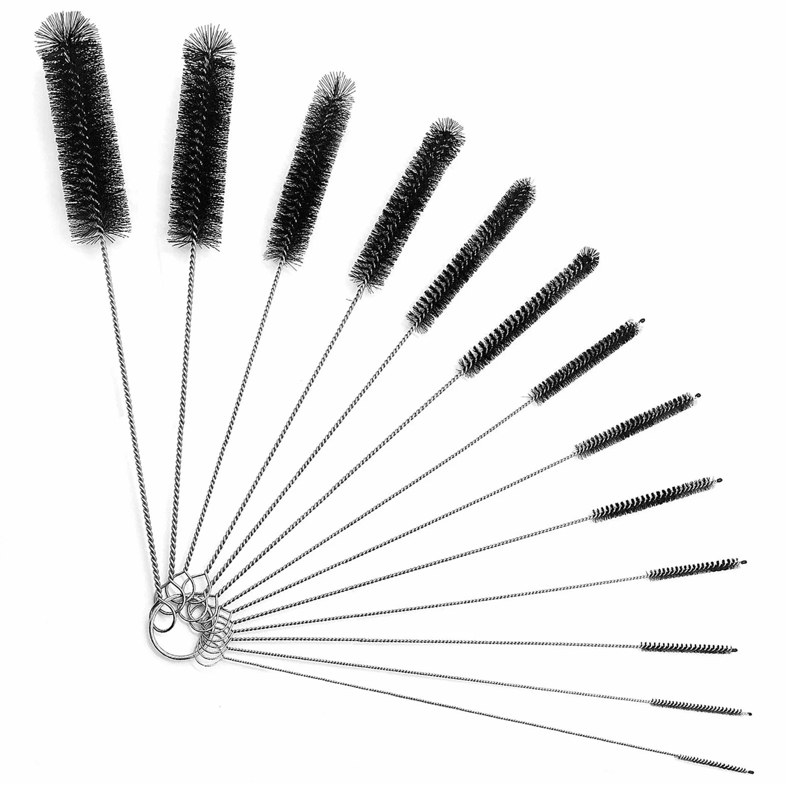 Scovolino per Bottiglie - Set di Spazzole per Pulire in Nylon 13 Pezzi per Macchine da Caffè, Tubi per Latte, Teiere e Beccucci