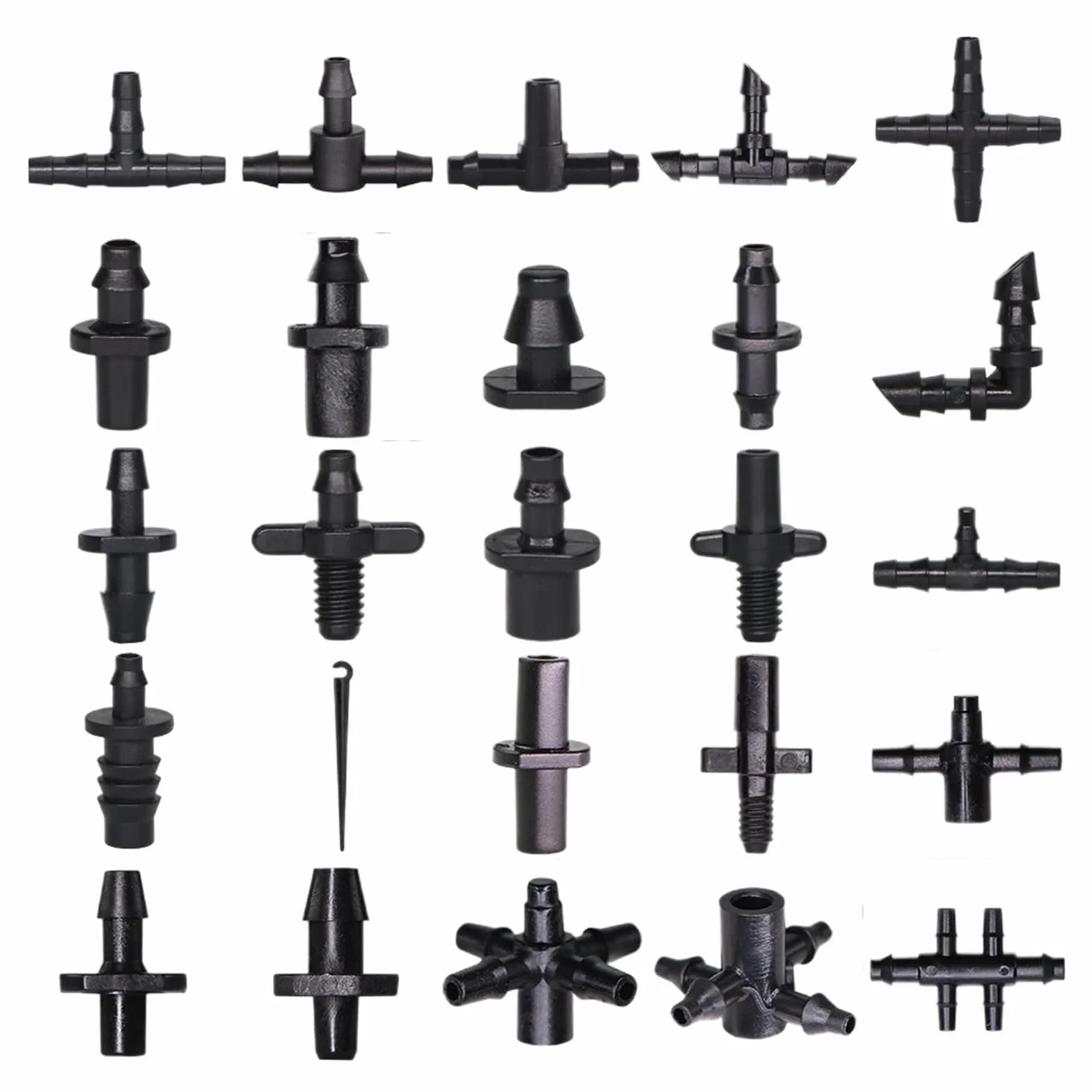 10-1000 pezzi Connettore for irrigazione a goccia da giardino for tubi da 1/4'' Accessori for tubi flessibili Giunti a T con spina a croce Adattatori for spine inglesi(A,1000PCS)