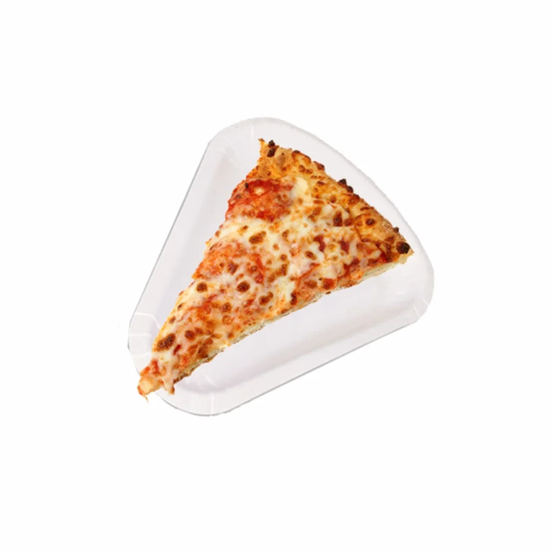 MAQA Piatti pizza triangolari 26.5x20 cm Piatto trancio di pizza in cartoncino bianco Vassoio in carta per alimenti asporto 1/8 pizza