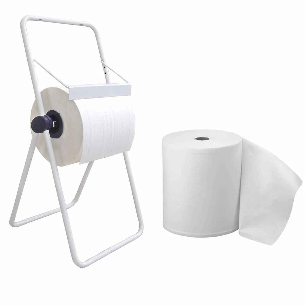 Tecnokit dispenser porta bobina carta industriale da pavimento in acciaio 48x94h cm