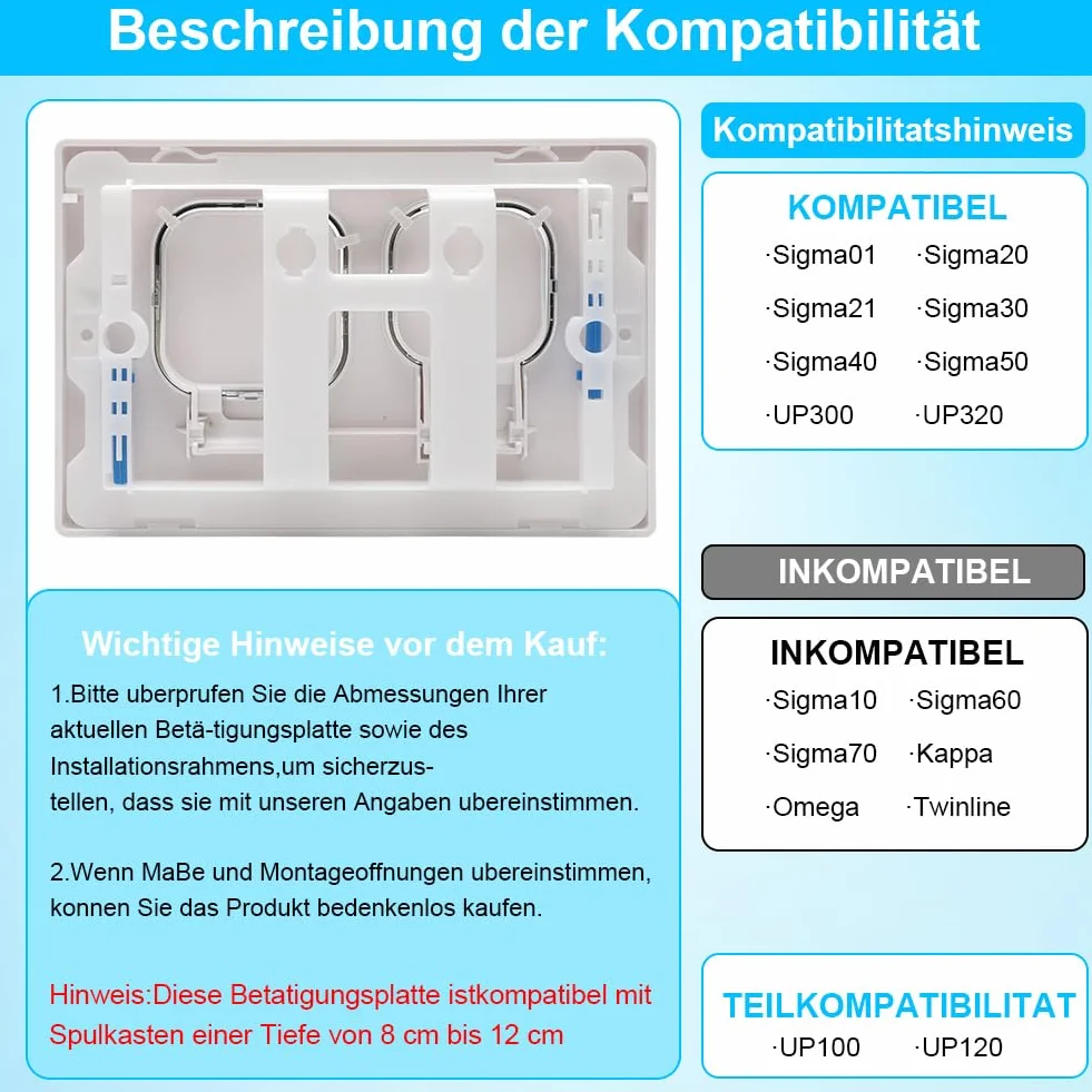Geberit Sigma Piatto di comando WC doppio sciacquo 243x162 mm Bianco