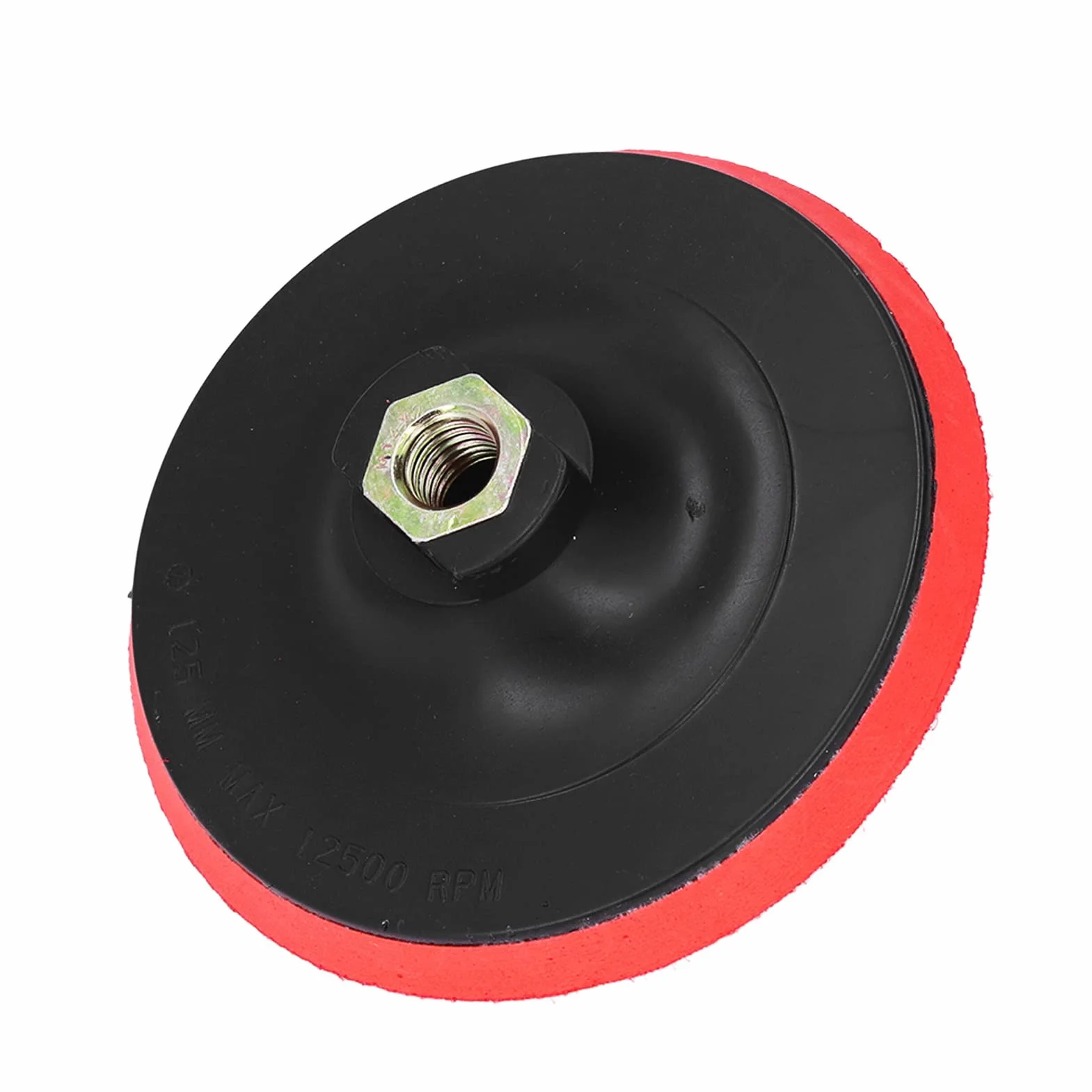 Platorello per Smerigliatrice, Diametro 125mm, Interfaccia Filettata M14, Velocità Massima 12500 Giri/Min, Piastra Inferiore Rossa Esagonale, Adatto per Mole Abrasive per Levigatrice