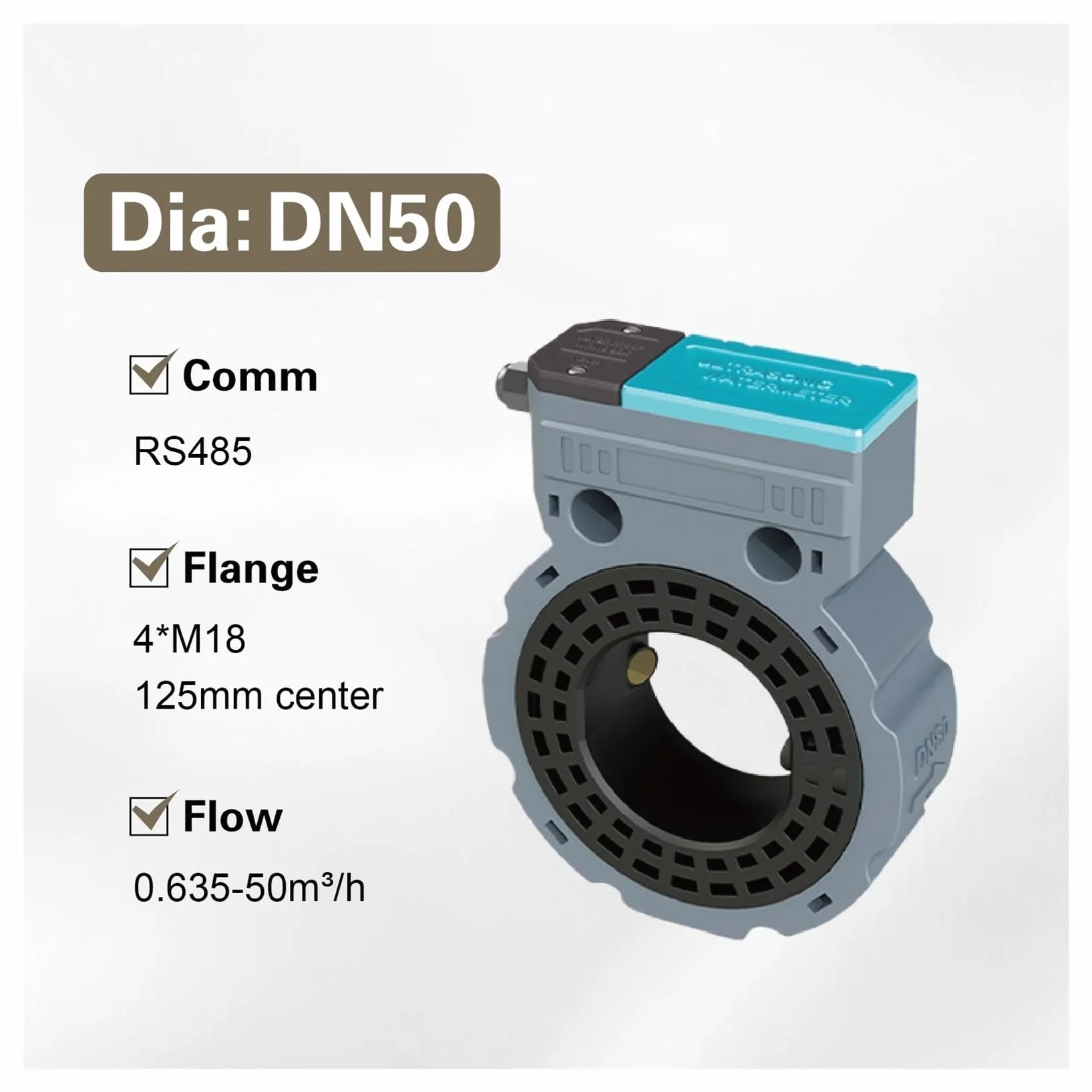 Misuratore di portata ad ultrasuoni DN 50 Trasduttore flusso a pinza d'acqua digitale non invasivo portatile