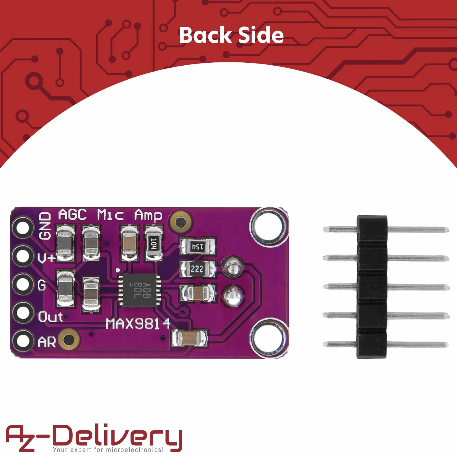 AZDelivery Max9814 Modulo Amplificatore Microfono AGC compatibile con Arduino incluso un E-Book!