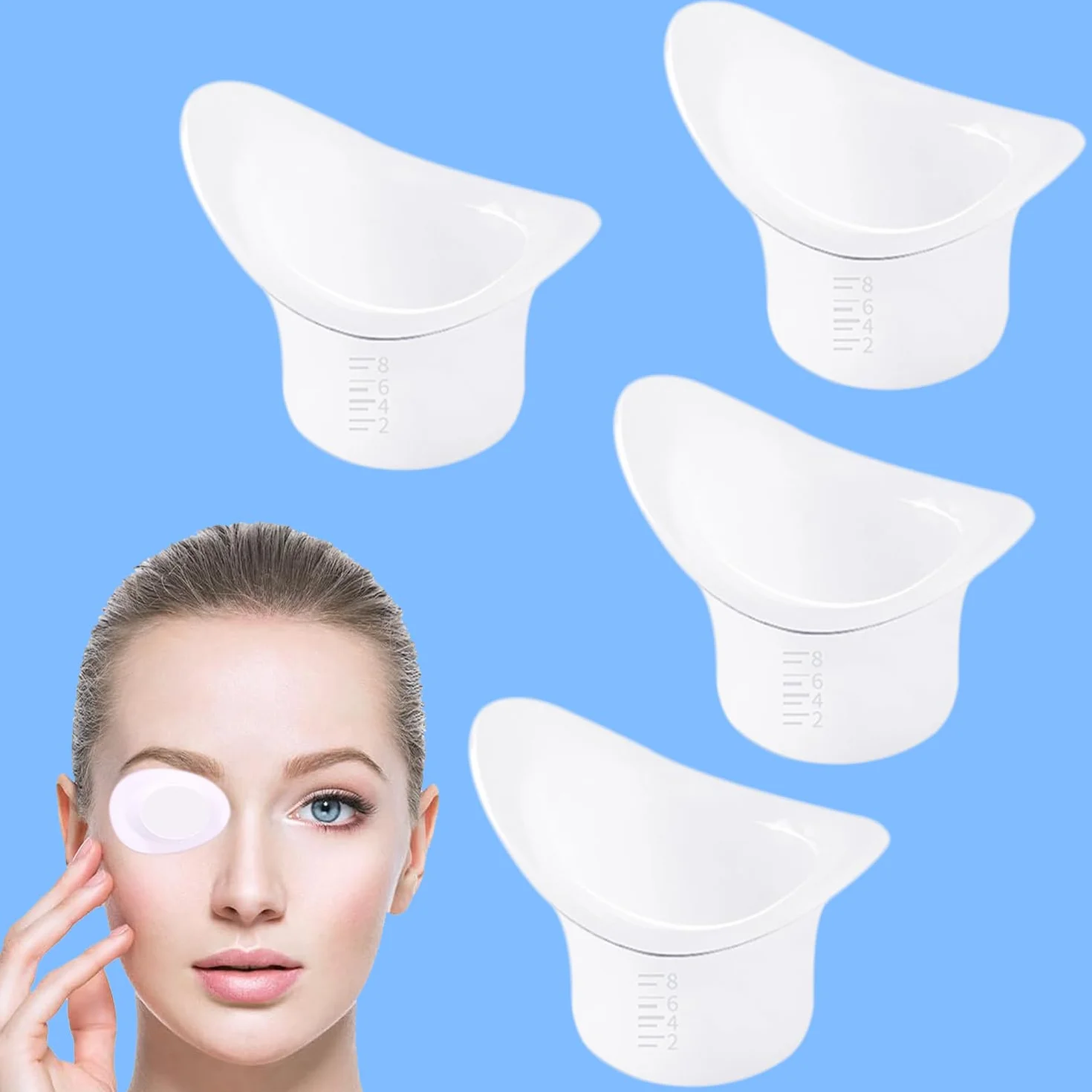 4 Pezzi 8 ML Tazza Per Lavaggio Oculare Portatile, Tazza Per Lavaggio Occhi Morbida Riutilizzabile, Occhi Bagno Tazza Non Sterili, Lavaggio Oculare Coppa In Silicone