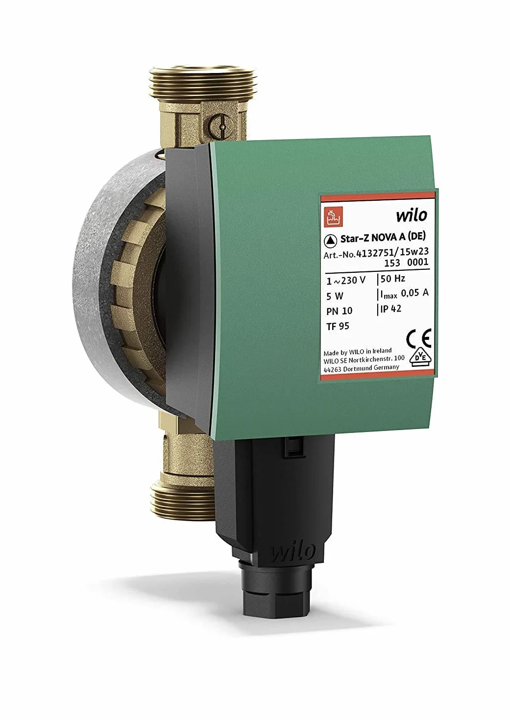 Wilo 4132751, Pompa di Circolazione per Acqua Potabile Star-Z Pn 10 Nova A, Rp 1/2"