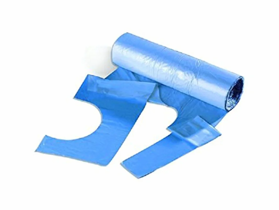 Rotolo di grembiuli usa e getta in polietilene, blu, 200 pezzi