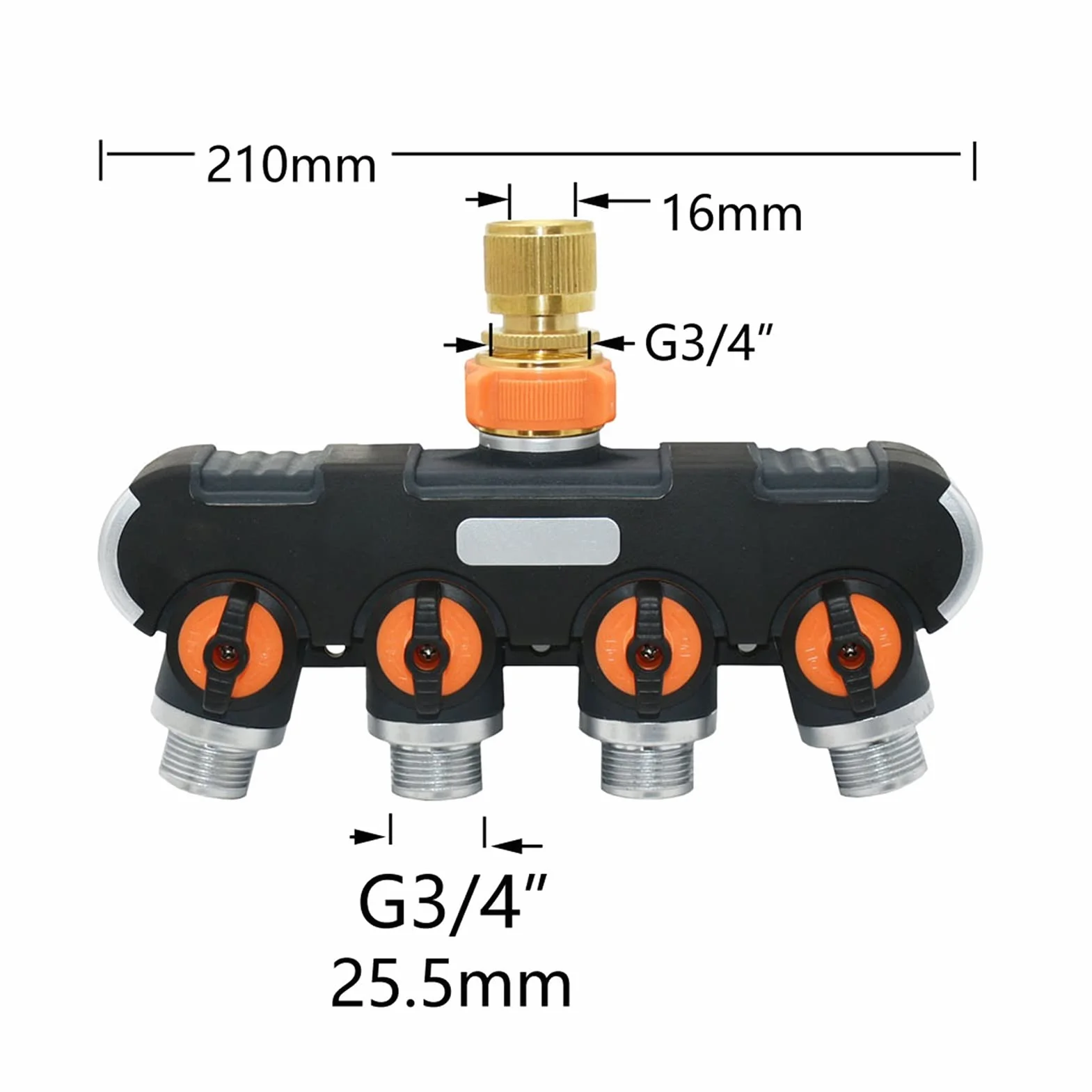 Connettori per tubo di irrigazione a goccia, 2/4 vie, rubinetto da giardino femmina, 1/2 pollice, 3/4 a 3/4 di pollice, valvola di irrigazione, deviatore per tubo, connettore rapido, 1 set (arancion